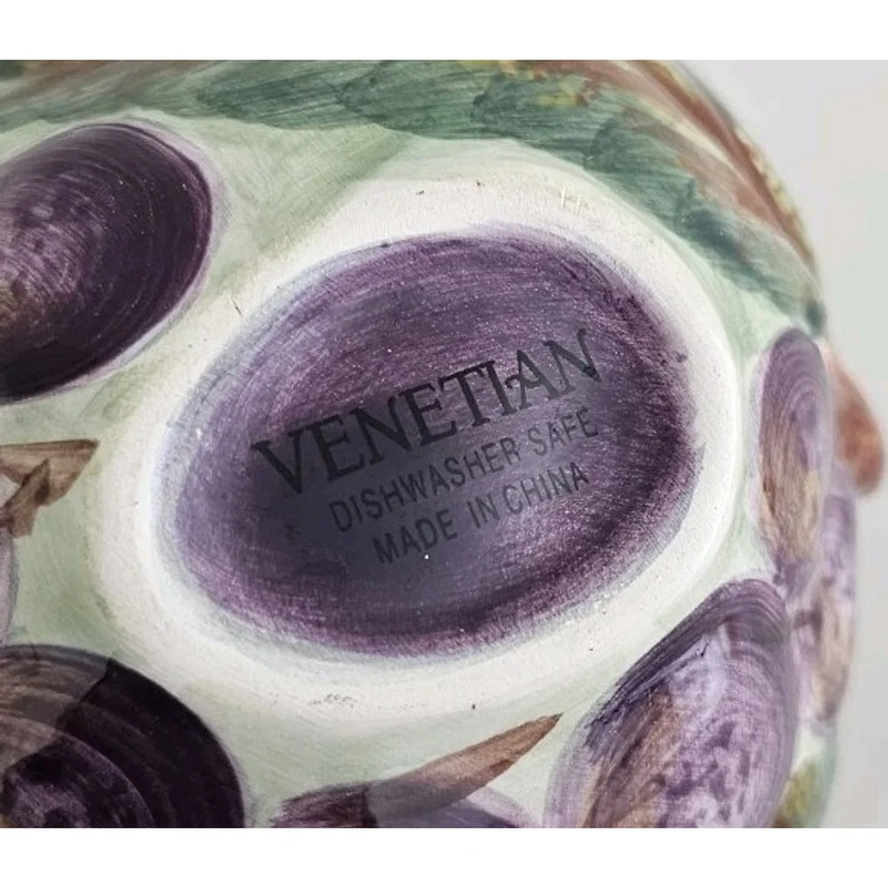 Vintage Corsica Home Ceramic Grape Pattern Bowl - Made in China